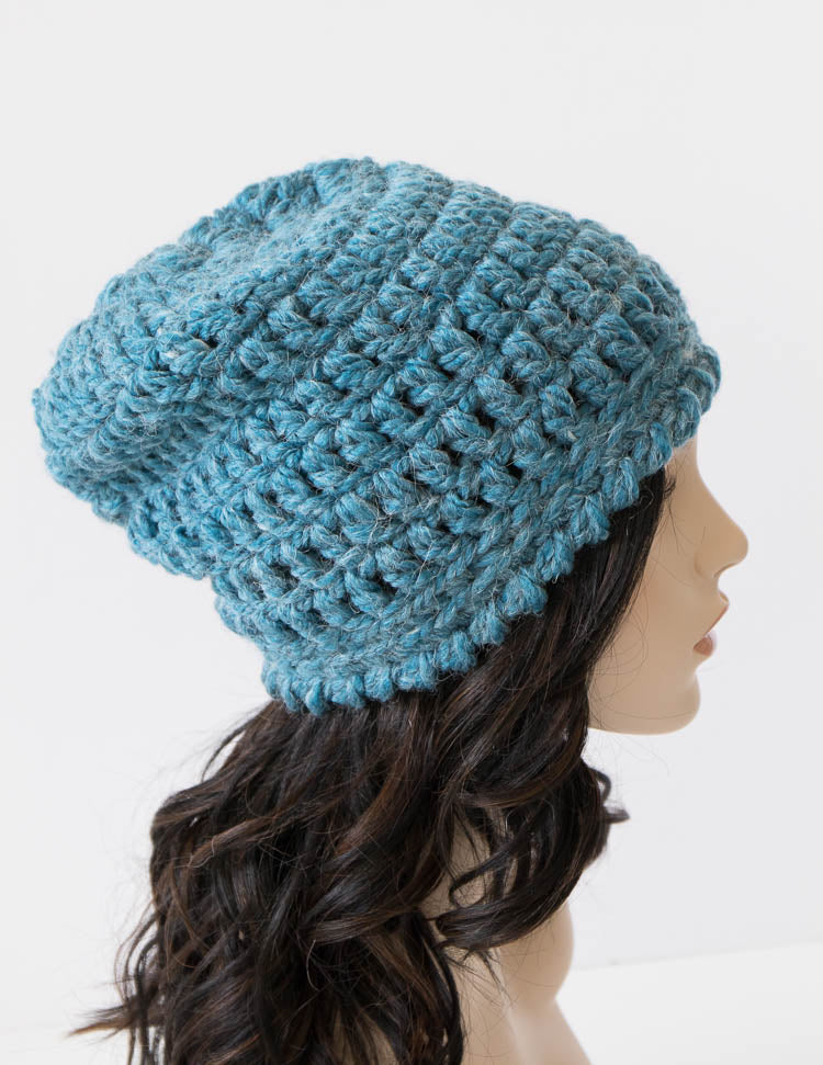 Handmade Crochet Beanie – Cozy Alpaca Blend Winter Hat - The Tori Beanie - Pom Pom Hat - 1042-B9