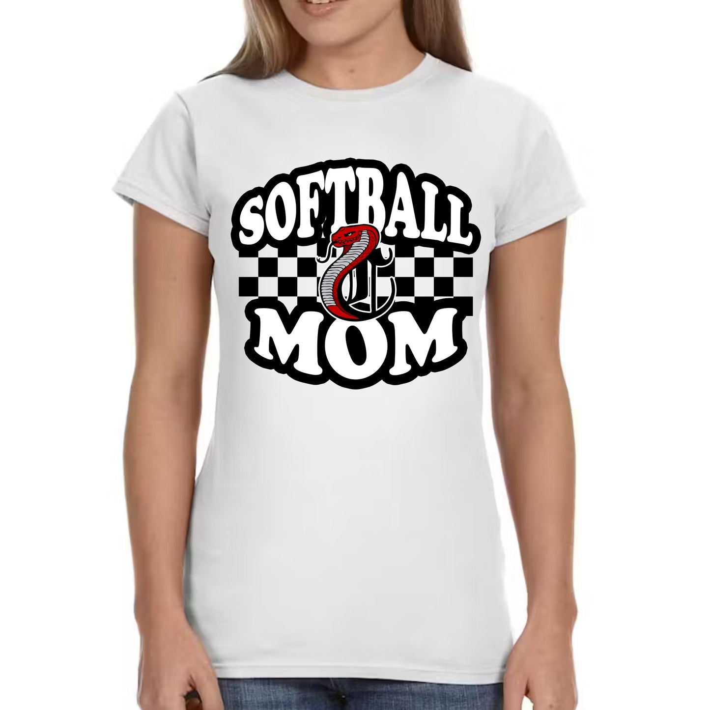 Checkerboard Softball Mom