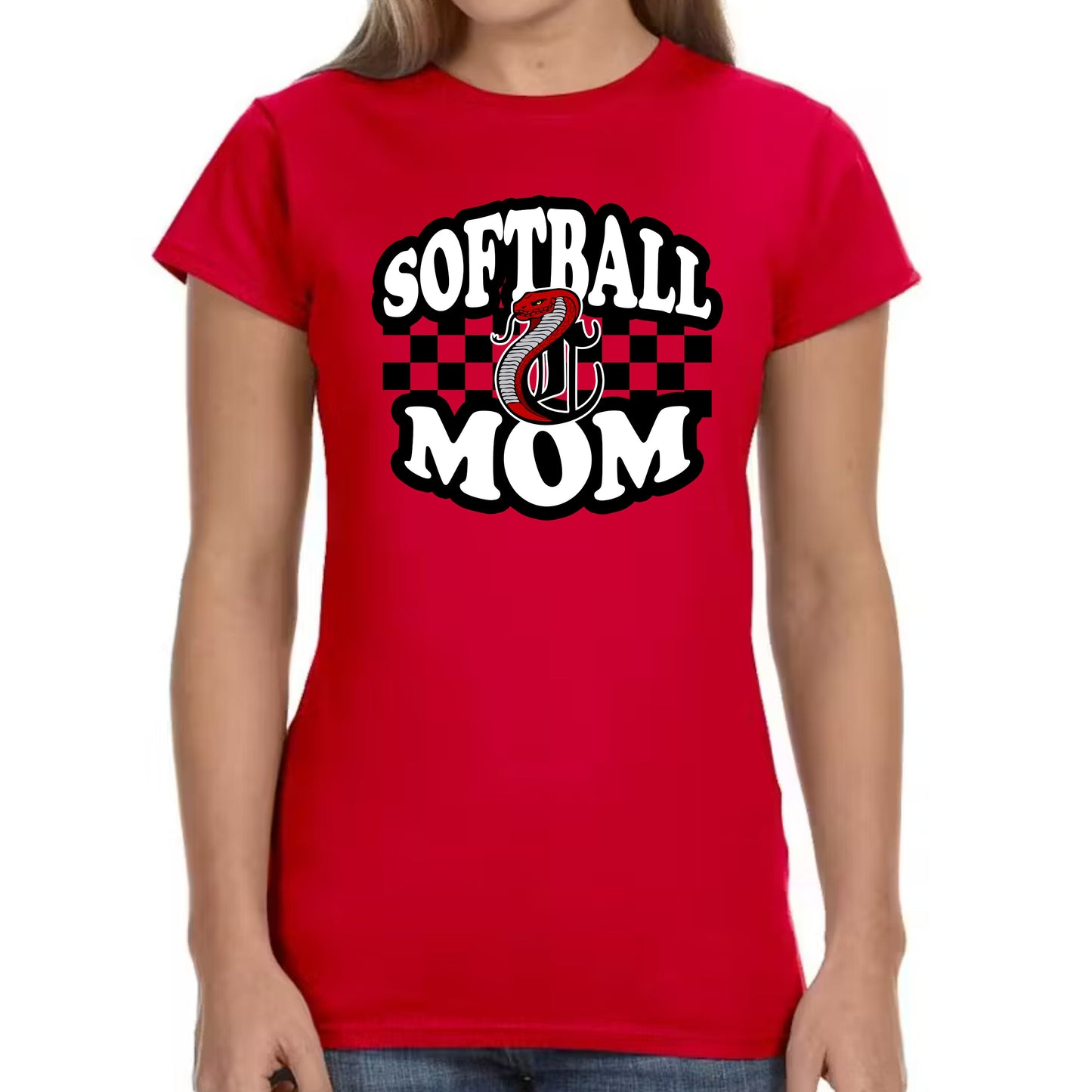 Checkerboard Softball Mom