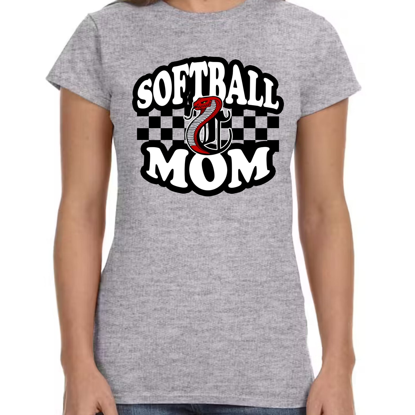 Checkerboard Softball Mom