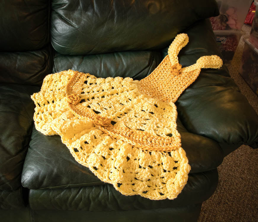 Hand Crochet Princess Blanket - Yellow Princess Dress Blanket - Crochet Afghan - Crochet Throw - Princess Dress - 3028-B16