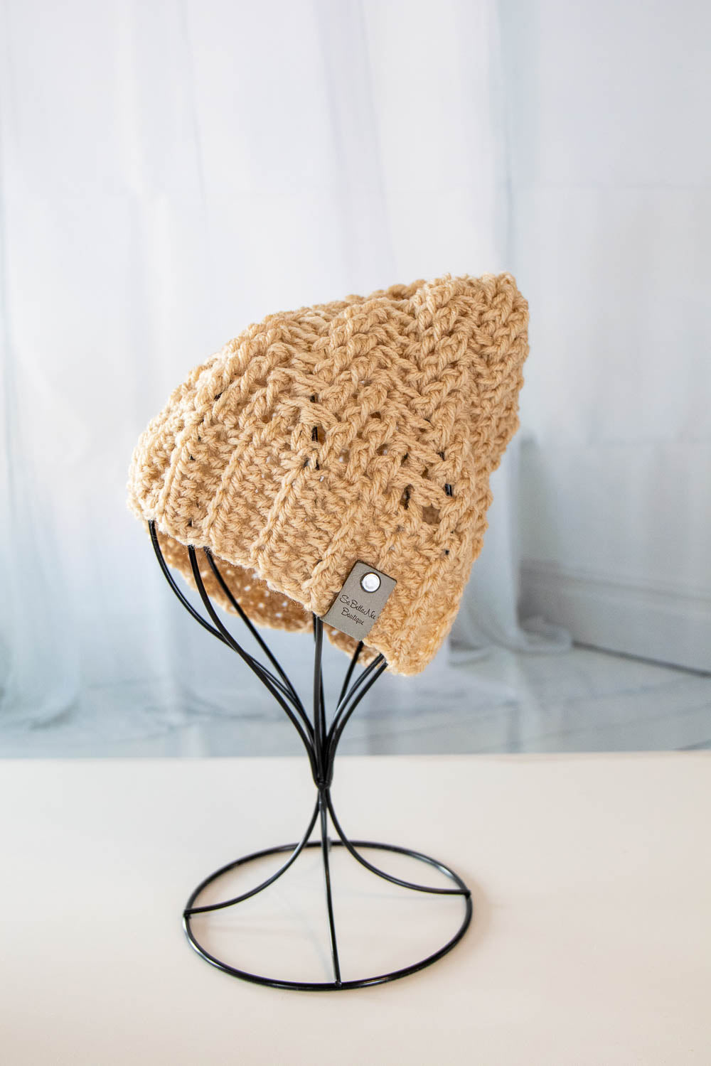 Textured Crochet Beanie – Stylish Adult Winter Hat - Stepping Texture Hat - Textured Ski Hat - 1038-B8