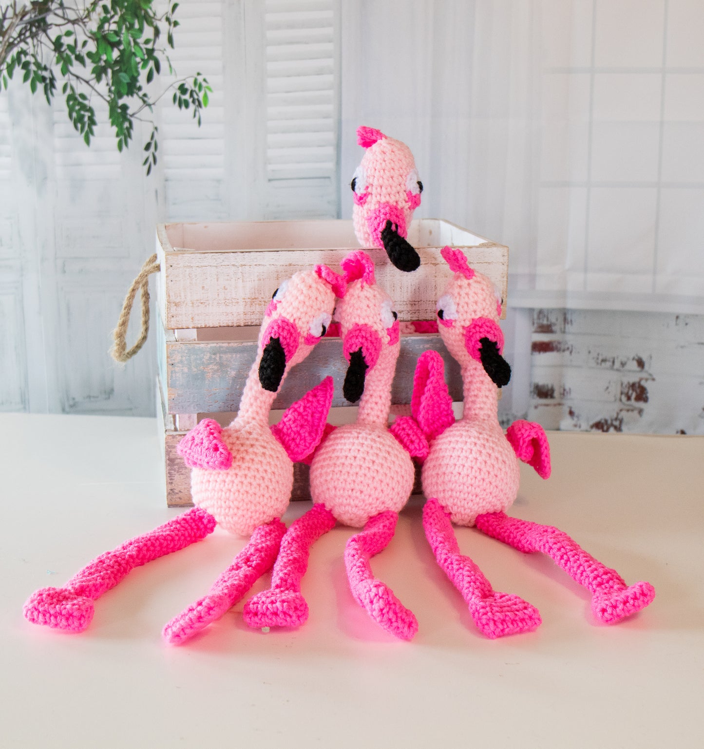 Handmade Crochet Flamingo Plush Toy – Adorable Stuffed Animal Gift - B12