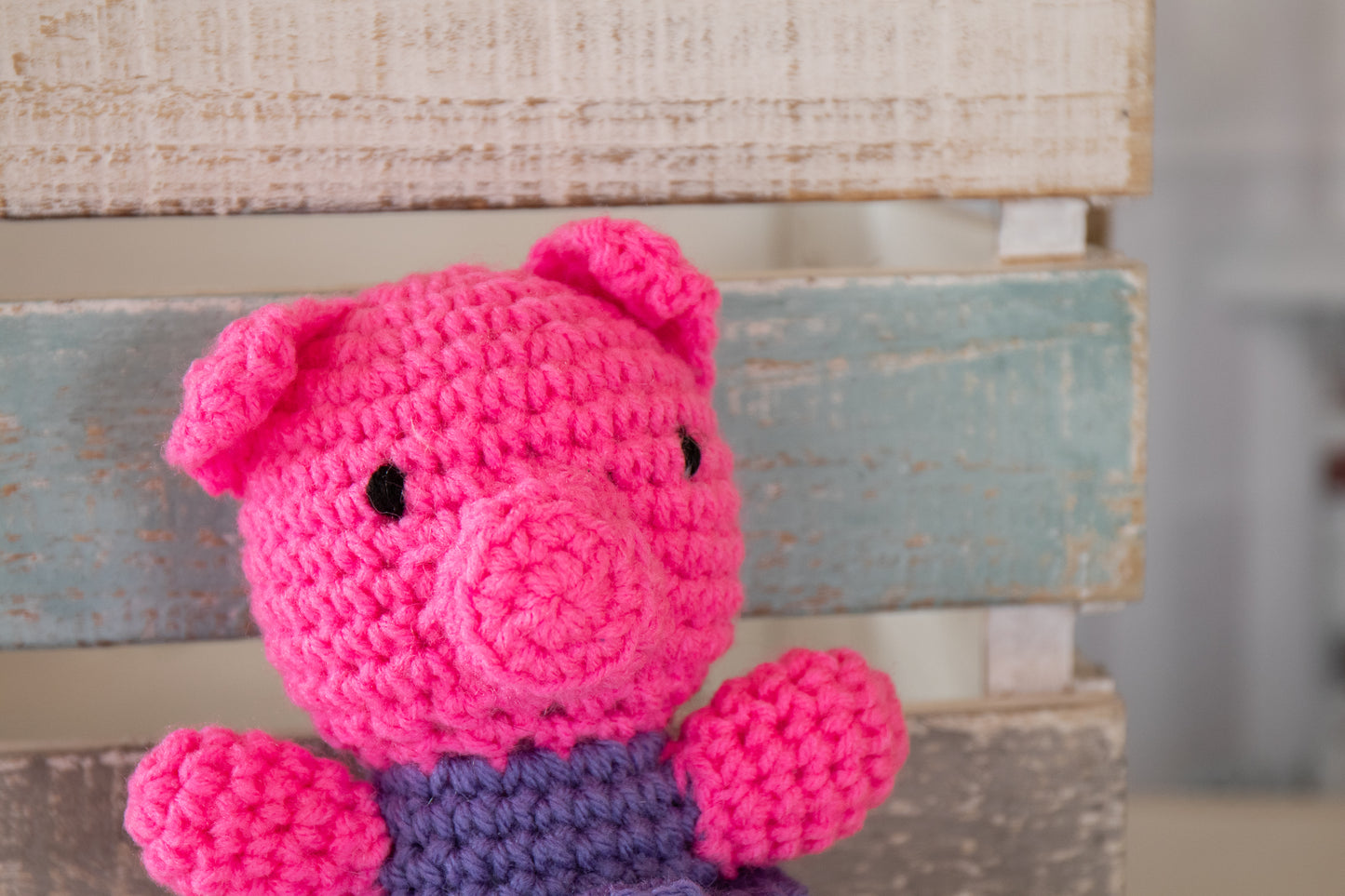 Handmade Crochet Pig Plush Toy – Adorable Stuffed Animal Gift - B12