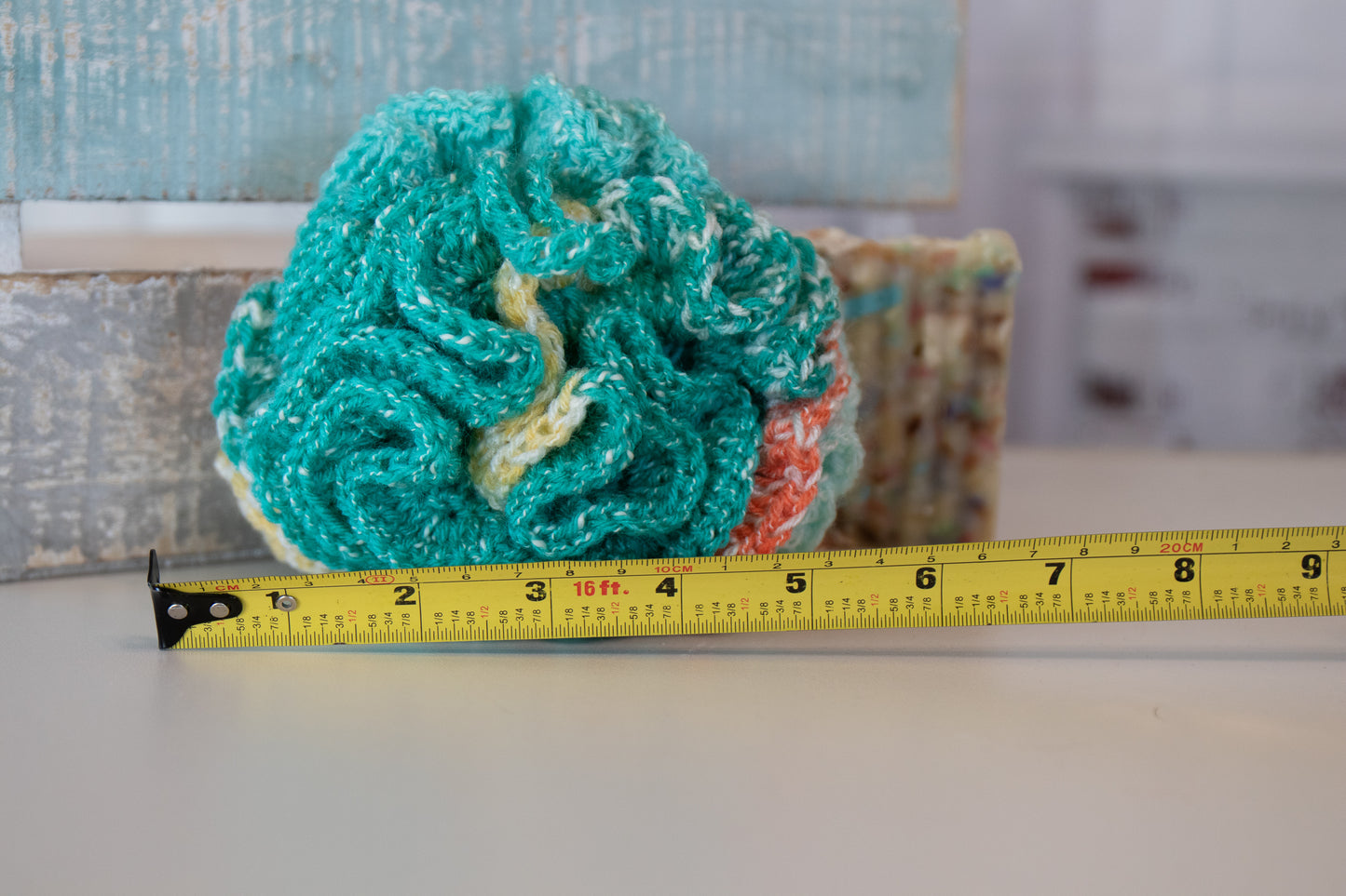 Giant Exfoliating Shower Pouf – Cotton Acrylic Bath Scrubber -  Crochet Shower Scrubby - P7000 B19