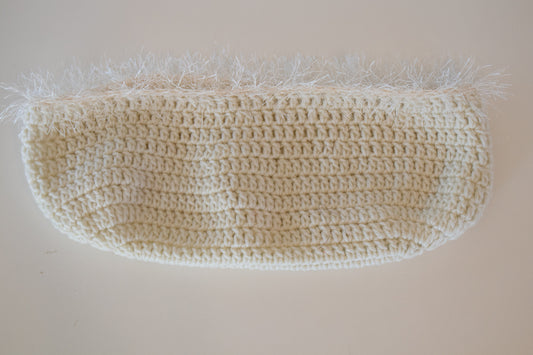 Hand Crochet Newborn Photo Prop - Crochet Basket with Fringe - Professional Use - B22