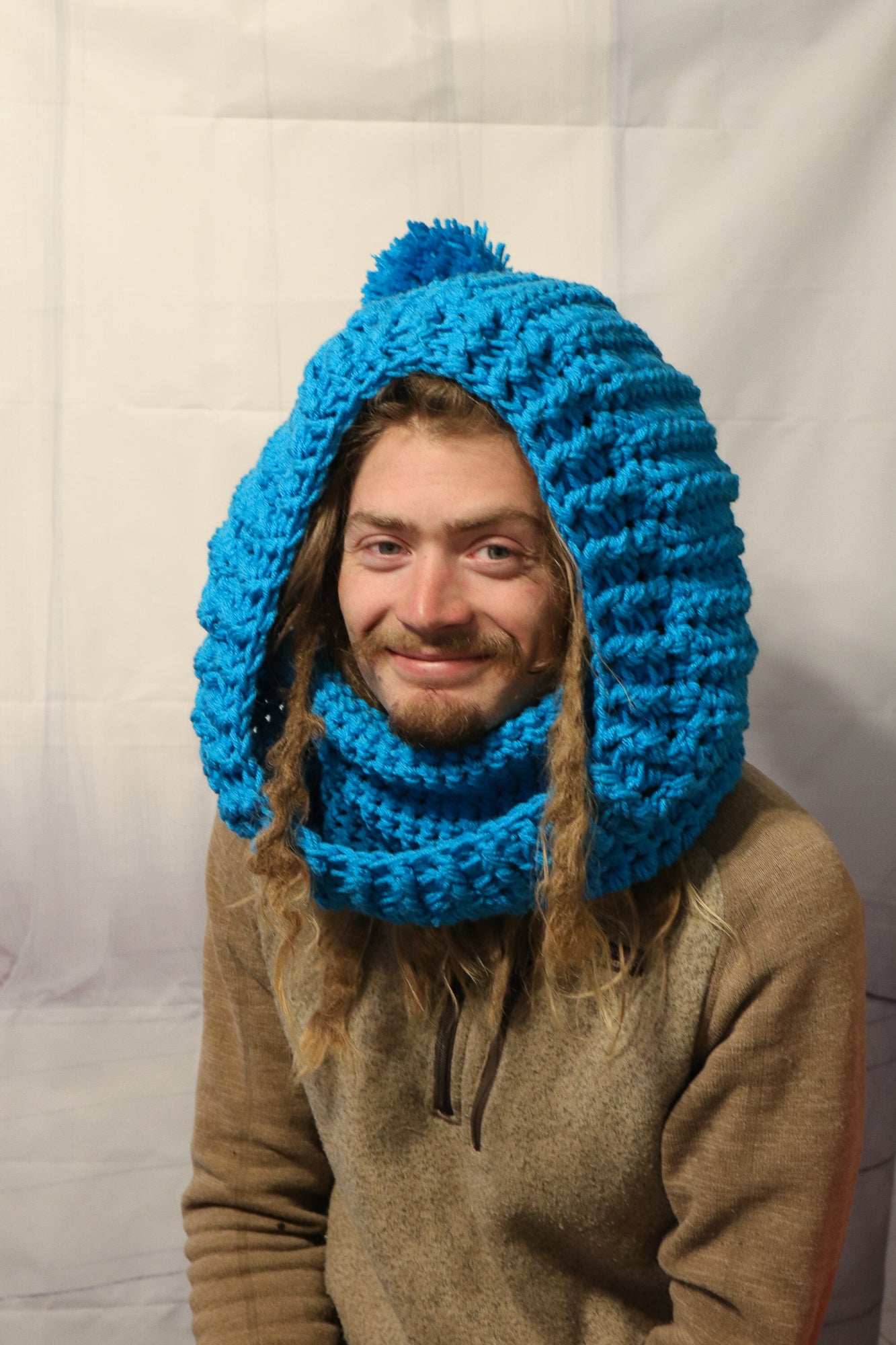 Crochet Hooded Cowl Ski Mask – Bulky Winter Hood for Kids and Adults - Over the Helmet Ski Mask - Super Bulky Ski Mask - P1041 B30