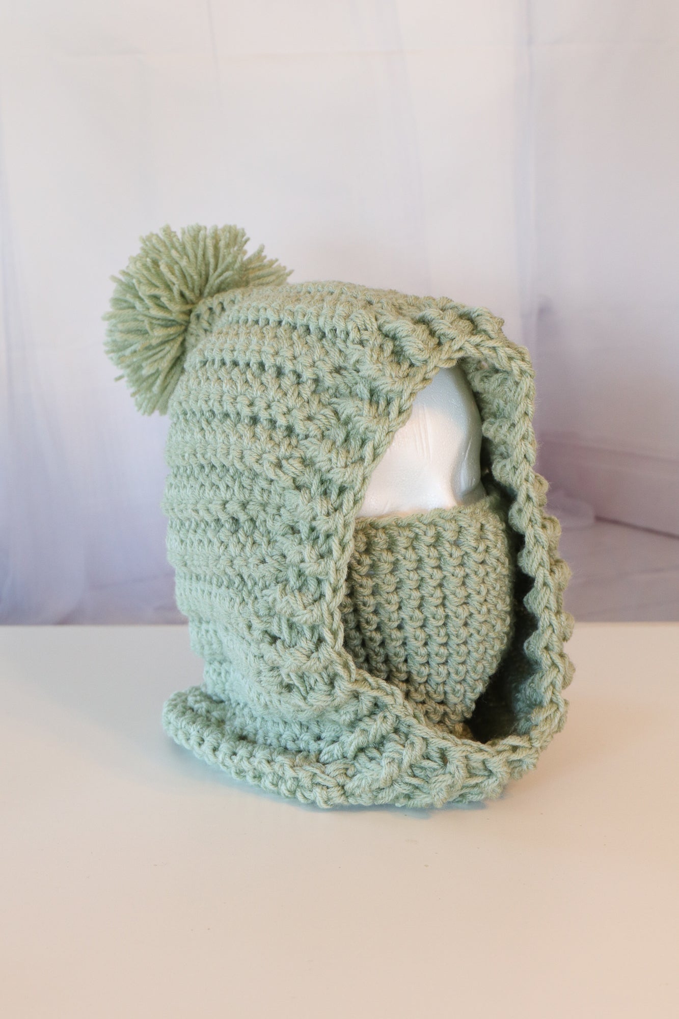 Crochet Hooded Cowl Ski Mask – Bulky Winter Hood for Kids and Adults - Over the Helmet Ski Mask - Super Bulky Ski Mask - P1041 B30