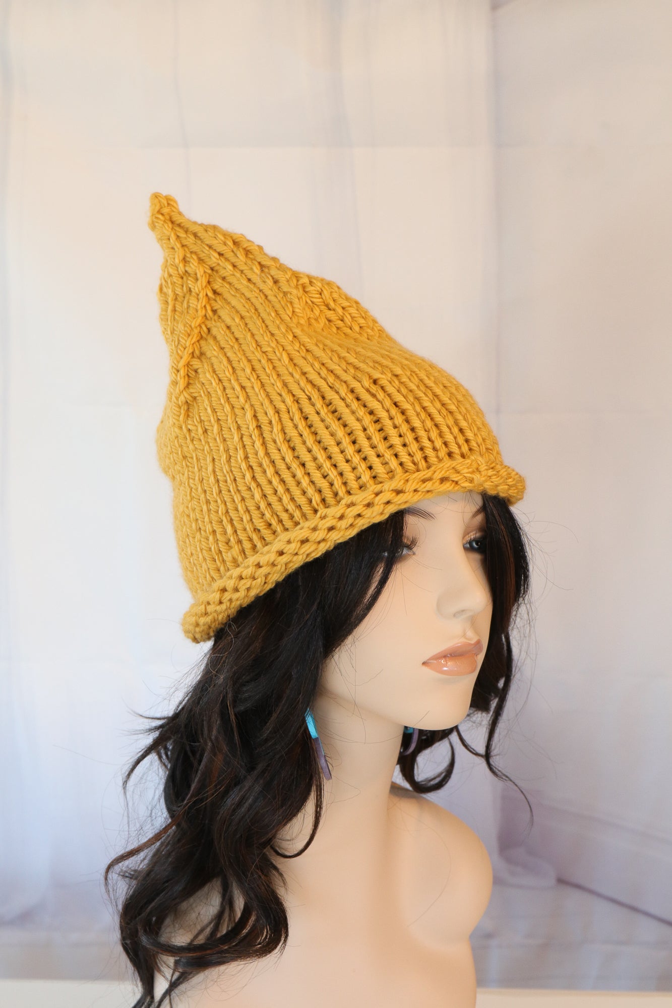 Cozy Knitted Pixie Witch Hat – Super Bulky Soft Yarn in 20+ Vibrant Colors - 1038 - B30