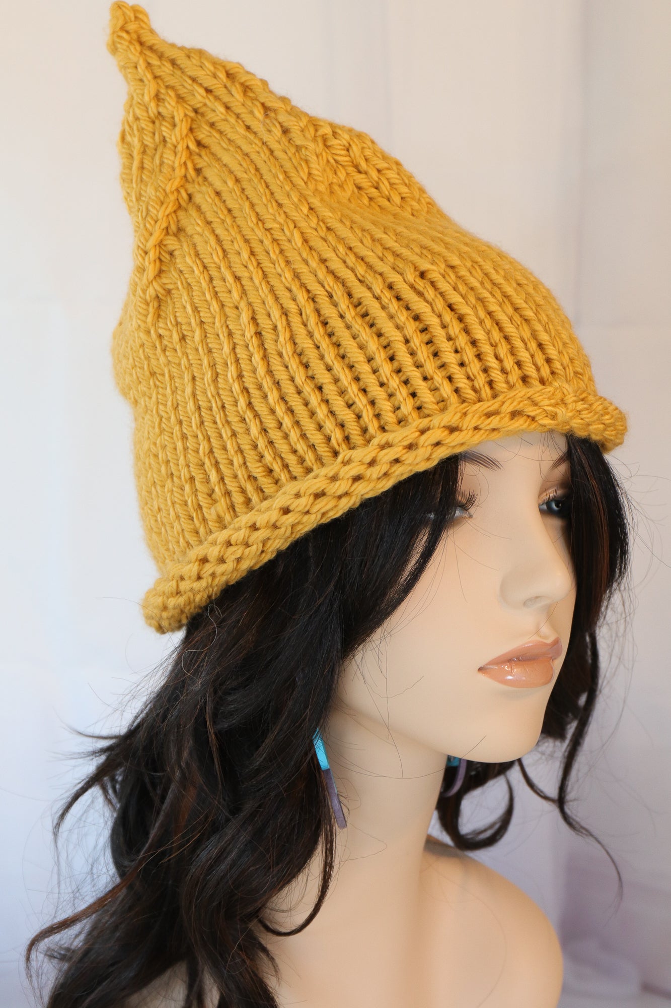 Cozy Knitted Pixie Witch Hat – Super Bulky Soft Yarn in 20+ Vibrant Colors - 1038 - B30