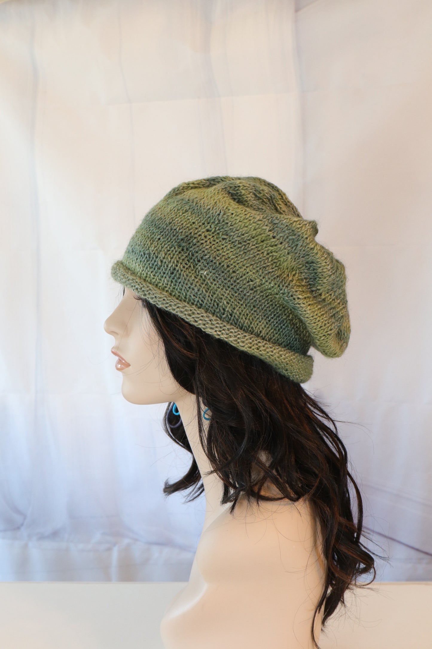 Knitted Slouch Beanie - Knitted Hat - Ski Hat - Women's Hat - Men's Hat - Knitted Beanie - P1034 - B31