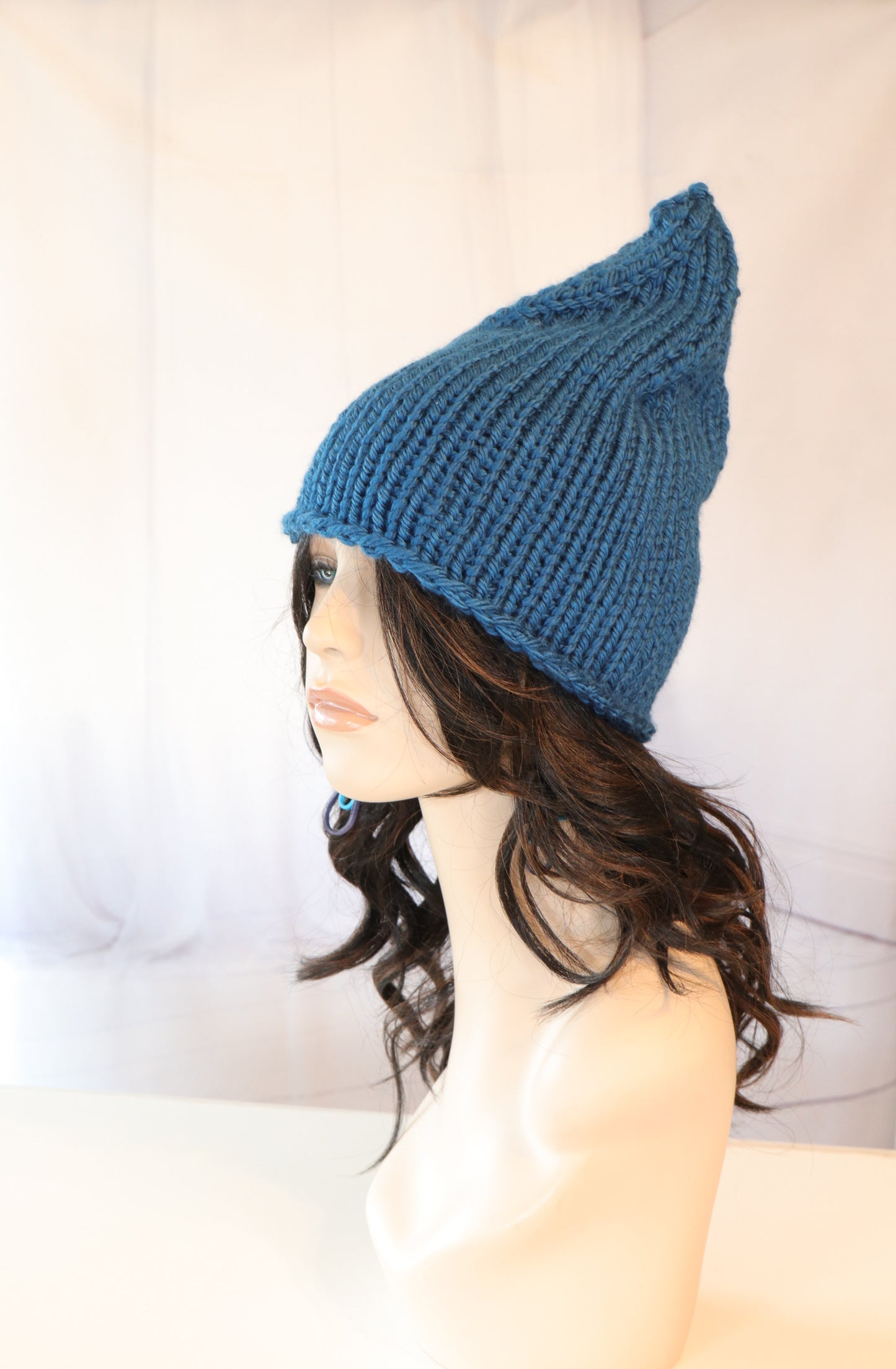 Cozy Knitted Pixie Witch Hat – Super Bulky Soft Yarn in 20+ Vibrant Colors - 1038 - B30