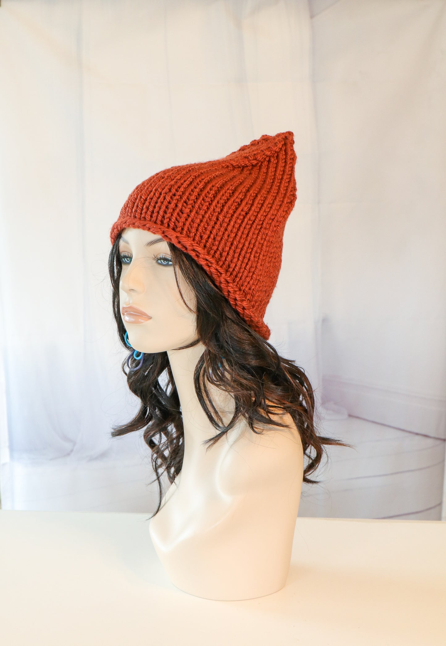 Cozy Knitted Pixie Witch Hat – Super Bulky Soft Yarn in 20+ Vibrant Colors - 1038 - B30