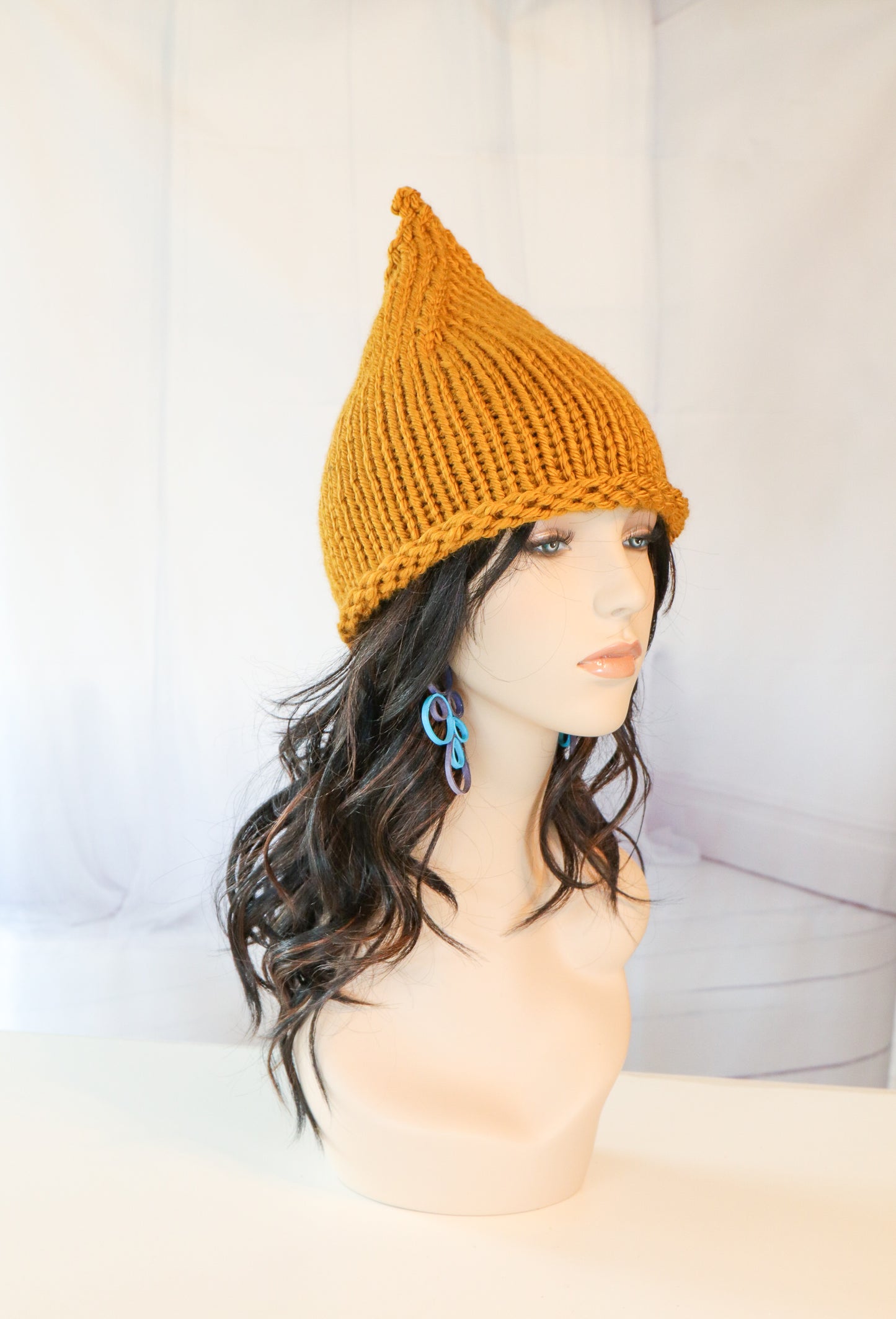 Cozy Knitted Pixie Witch Hat – Super Bulky Soft Yarn in 20+ Vibrant Colors - 1038 - B30