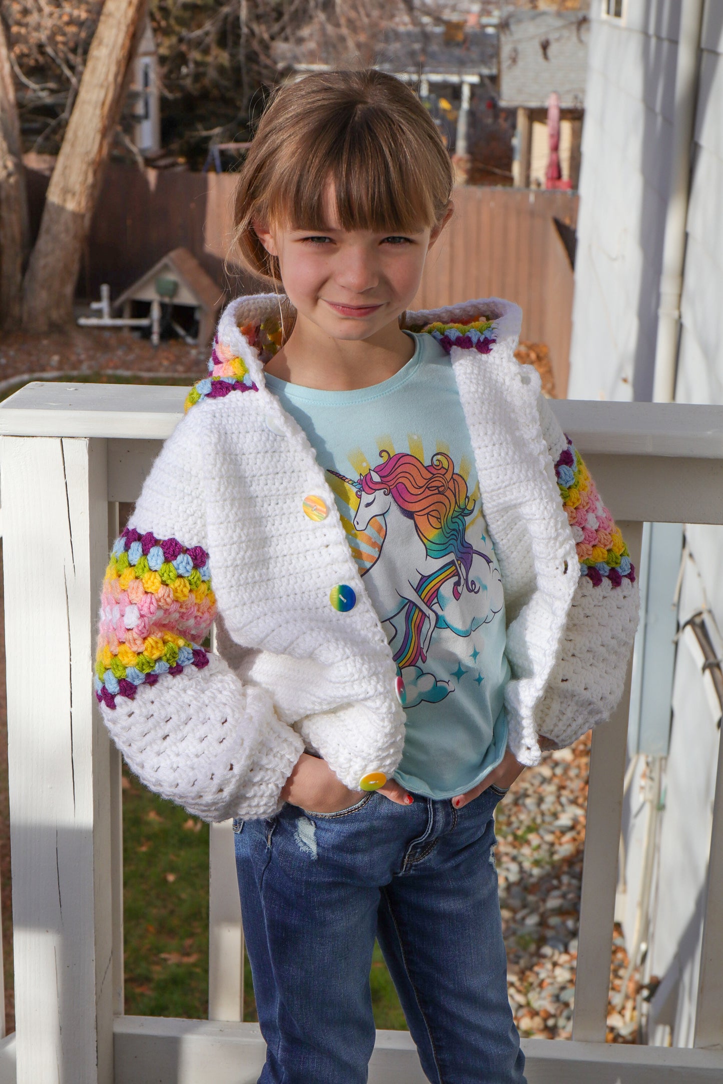 Granny Splash Crochet Hoodie – Handmade Kids’ Hoodie, Sizes 1–10 Years