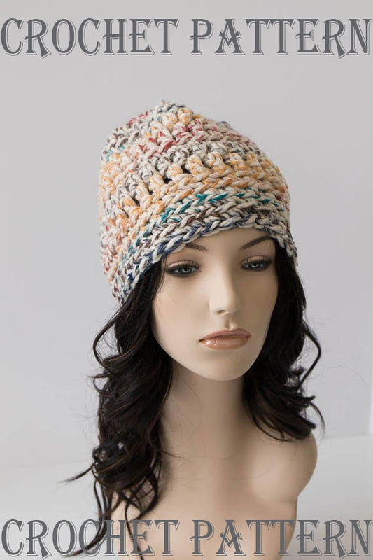 PATTERN - Crochet Slouchy Beanie - Super Chunky Beanie - The Sabrie Beanie Pattern - Slouchy Hat Pattern - PDF Download - PAT1039