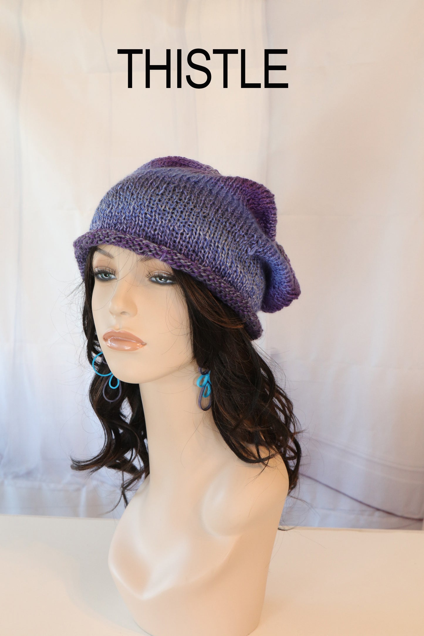 Knitted Slouch Beanie - Knitted Hat - Ski Hat - Women's Hat - Men's Hat - Knitted Beanie - P1034 - B31