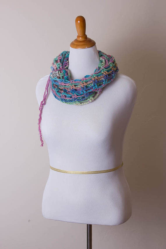 Artfully Simple Infinity Scarf - Handmade Crochet Infinity Scarf – Stylish & Comfortable for All Seasons - 2010-B13