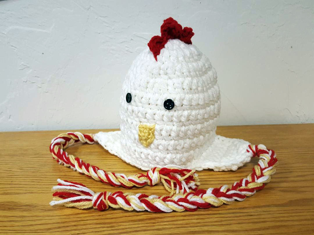 Chicken Hat - Newborn Photo Prop - Crochet Animal Hat - Baby Shower Gift - Handmade Ski Hat - Crochet Ear Flap Hat - #1004-107-B1-6