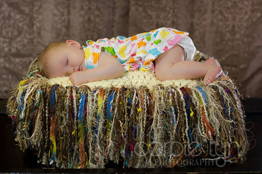 Hand Crochet Newborn Photo Prop - Crochet Fringie Blanket - Fringe Blanket - Professional Use - Basket Filler - Handmade Photo Prop - B22