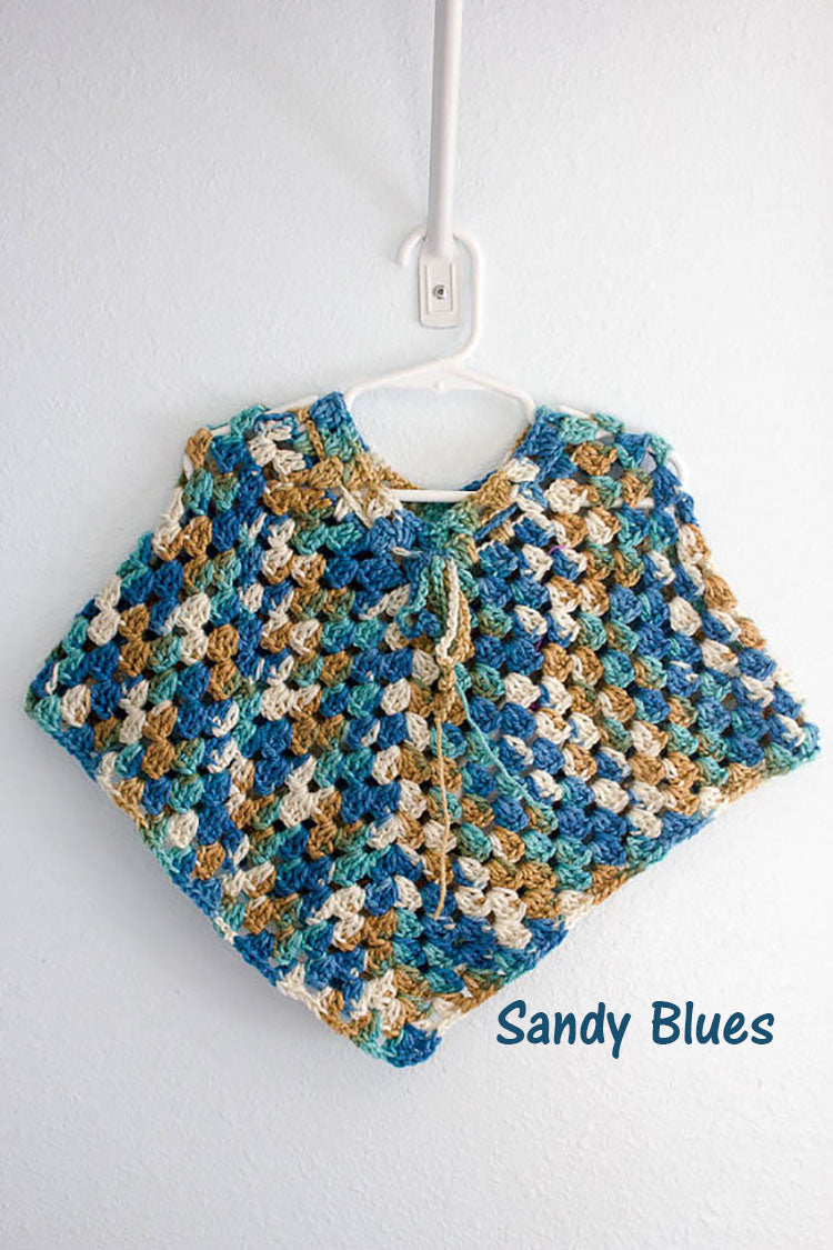 Groovy Granny Poncho – Crochet Granny Stitch Poncho in Sizes for Kids and Adults - Boho Poncho - 13004-B14