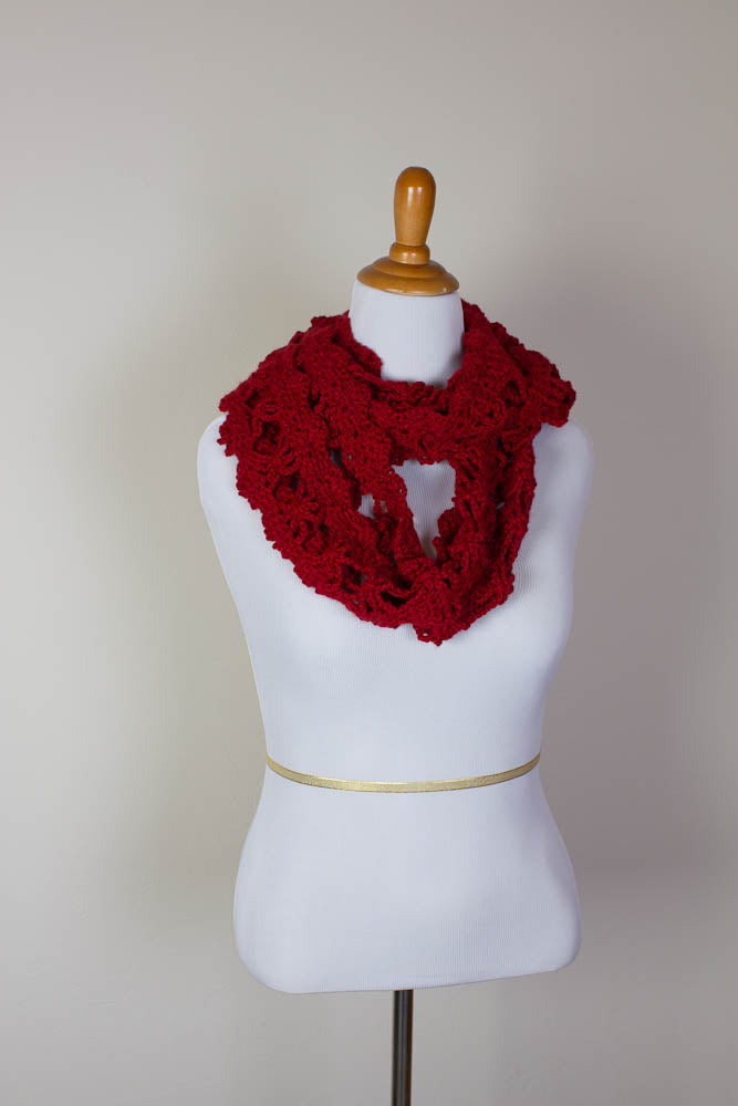 Handmade Crochet Triple Play Scarf – Wide & Elegant for Any Season - 2000-B13