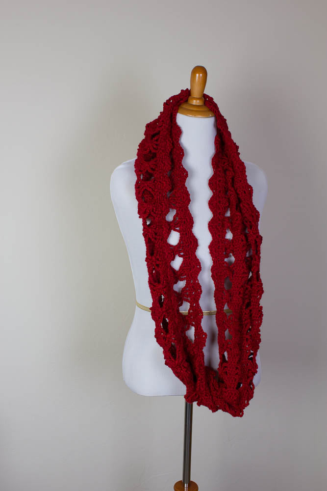 Handmade Crochet Triple Play Scarf – Wide & Elegant for Any Season - 2000-B13