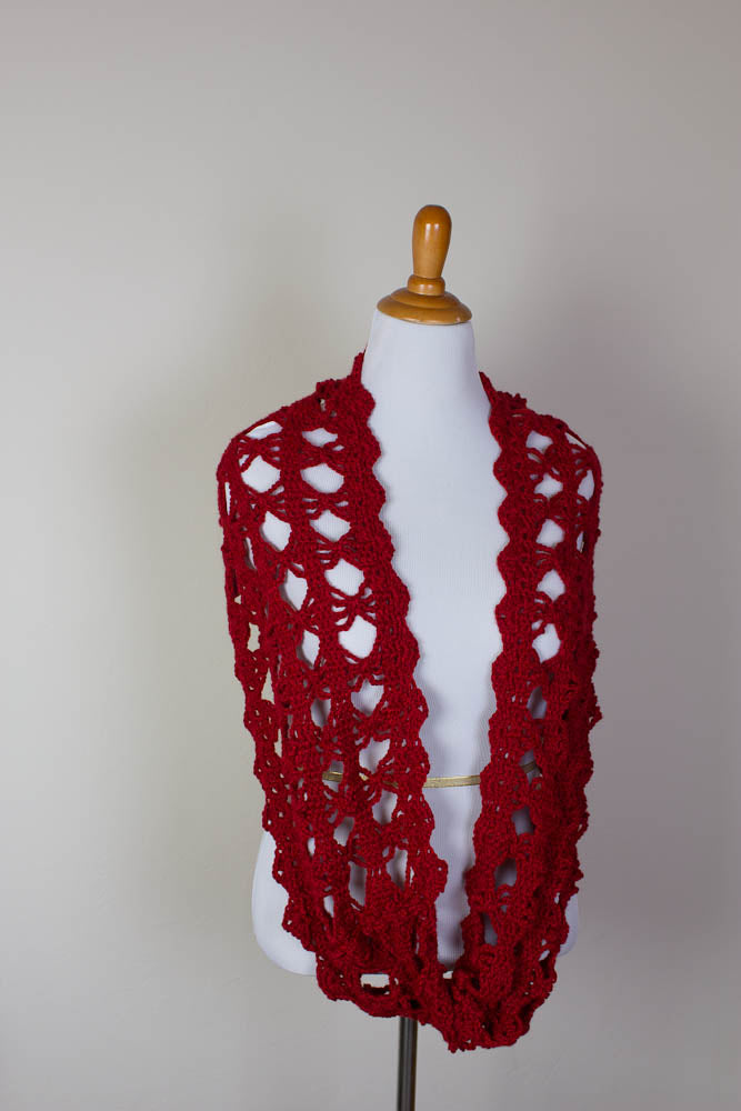 Handmade Crochet Triple Play Scarf – Wide & Elegant for Any Season - 2000-B13