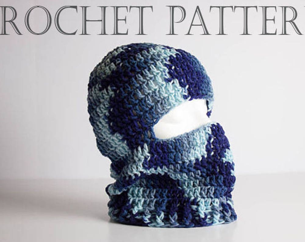 Crochet Ski Mask PATTERN - Hunting Mask - Ninja Style Riding Hood - Winter Face Mask - 3 Sizes - Child Ski Mask - Adult Ski Mask - PAT1052