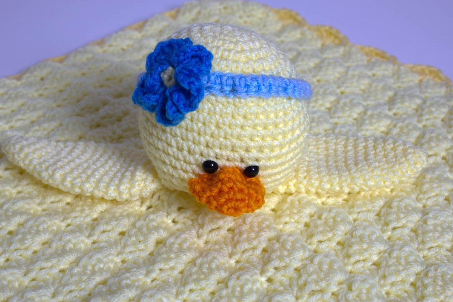 Hand Crochet Duck Lovey - Security Blanket - Crochet Duck Lovey - Baby Blanket - Amigurumi Duck - Baby Lovey - Plush Baby Toy - B12