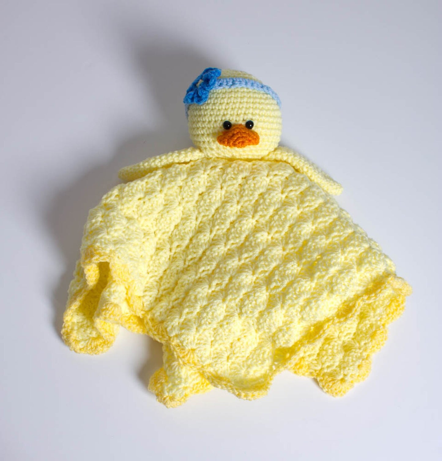 Hand Crochet Duck Lovey - Security Blanket - Crochet Duck Lovey - Baby Blanket - Amigurumi Duck - Baby Lovey - Plush Baby Toy - B12