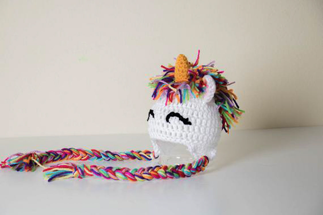 Unicorn Hat - Newborn Photo Props - Crochet Animal Hat - Handmade Ski Hats - Crochet Ear Flap Beanie - #1004-145-B1-6