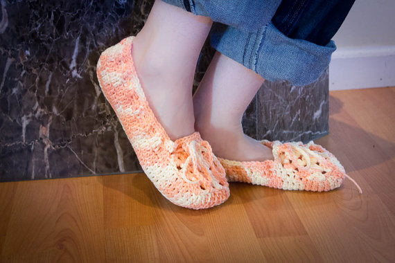 Crochet Cotton Slippers – Soft, Comfortable, and Available in 3 Sizes - P8016 B19