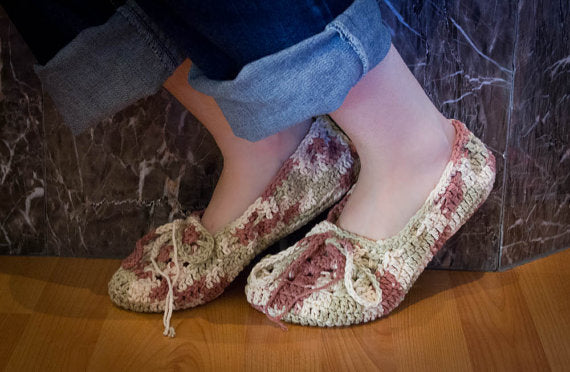 Crochet Cotton Slippers – Soft, Comfortable, and Available in 3 Sizes - P8016 B19